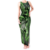 Personalised Maori Romantic Valentine Tank Maxi Dress The Hongi Kiss Green Galaxy