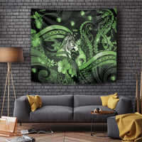 Maori Romantic Valentine Tapestry The Hongi Kiss Green Galaxy DT05 Green - Polynesian Pride