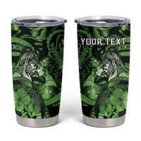 Personalised Maori Romantic Valentine Tumbler Cup The Hongi Kiss Green Galaxy DT05 Green - Polynesian Pride