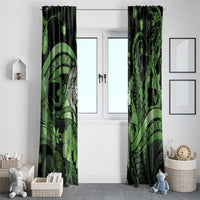 Maori Romantic Valentine Window Curtain The Hongi Kiss Green Galaxy