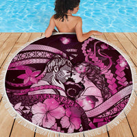 Maori Romantic Valentine Beach Blanket The Hongi Kiss Pink Galaxy DT05 - Polynesian Pride