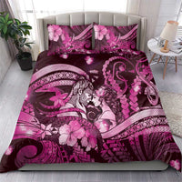 Maori Romantic Valentine Bedding Set The Hongi Kiss Pink Galaxy DT05 - Polynesian Pride