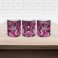 Personalised Maori Romantic Valentine Ceramic Mug The Hongi Kiss Pink Galaxy DT05 - Polynesian Pride