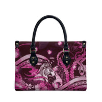 Maori Romantic Valentine Leather Bag The Hongi Kiss Pink Galaxy DT05 - Polynesian Pride