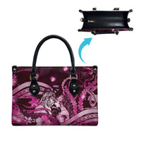 Maori Romantic Valentine Leather Bag The Hongi Kiss Pink Galaxy DT05 - Polynesian Pride