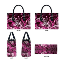 Maori Romantic Valentine Leather Bag The Hongi Kiss Pink Galaxy DT05 - Polynesian Pride