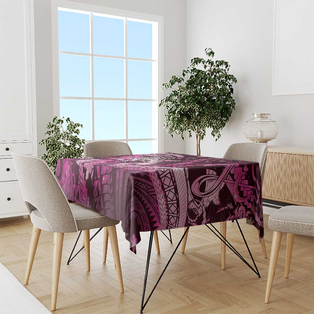 Maori Romantic Valentine Tablecloth The Hongi Kiss Pink Galaxy