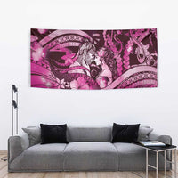 Maori Romantic Valentine Tapestry The Hongi Kiss Pink Galaxy DT05 - Polynesian Pride