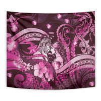 Maori Romantic Valentine Tapestry The Hongi Kiss Pink Galaxy DT05 - Polynesian Pride