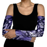 Personalised Maori Romantic Valentine Arm Sleeves The Hongi Kiss Purple Galaxy DT05 - Polynesian Pride
