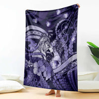 Maori Romantic Valentine Blanket The Hongi Kiss Purple Galaxy DT05 - Polynesian Pride