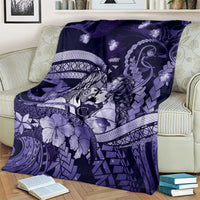 Maori Romantic Valentine Blanket The Hongi Kiss Purple Galaxy DT05 - Polynesian Pride