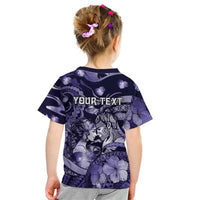 Personalised Maori Romantic Valentine Kid T Shirt The Hongi Kiss Purple Galaxy DT05 - Polynesian Pride