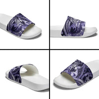 Maori Romantic Valentine Slide Sandals The Hongi Kiss Purple Galaxy