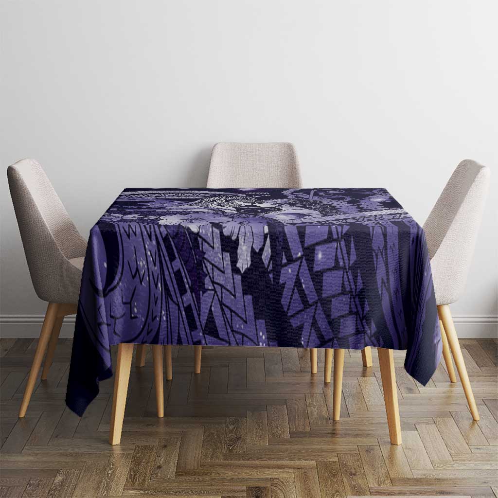 Maori Romantic Valentine Tablecloth The Hongi Kiss Purple Galaxy DT05 - Polynesian Pride