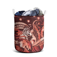 Maori Romantic Valentine Laundry Basket The Hongi Kiss Red Galaxy DT05 - Polynesian Pride