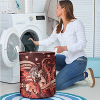 Maori Romantic Valentine Laundry Basket The Hongi Kiss Red Galaxy DT05 - Polynesian Pride
