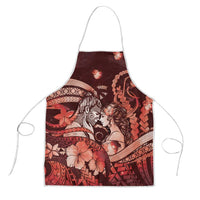 Maori Romantic Valentine Apron The Hongi Kiss Red Galaxy