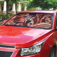 Maori Romantic Valentine Auto Sun Shade The Hongi Kiss Red Galaxy DT05 - Polynesian Pride