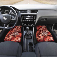 Personalised Maori Romantic Valentine Car Mats The Hongi Kiss Red Galaxy