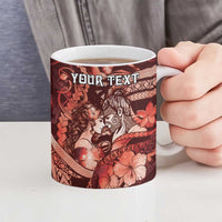 Personalised Maori Romantic Valentine Ceramic Mug The Hongi Kiss Red Galaxy DT05 - Polynesian Pride