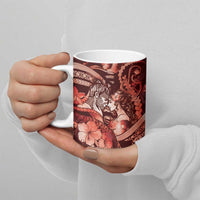 Personalised Maori Romantic Valentine Ceramic Mug The Hongi Kiss Red Galaxy DT05 - Polynesian Pride