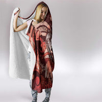 Maori Romantic Valentine Hooded Blanket The Hongi Kiss Red Galaxy