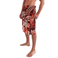 Personalised Maori Romantic Valentine Lavalava The Hongi Kiss Red Galaxy