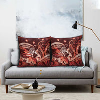 Maori Romantic Valentine Pillow Cover The Hongi Kiss Red Galaxy DT05 - Polynesian Pride