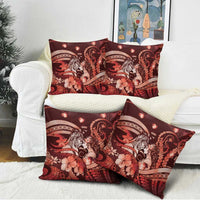 Maori Romantic Valentine Pillow Cover The Hongi Kiss Red Galaxy DT05 - Polynesian Pride