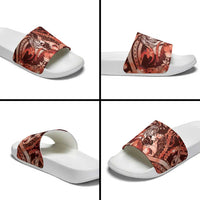 Maori Romantic Valentine Slide Sandals The Hongi Kiss Red Galaxy DT05 - Polynesian Pride