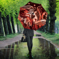 Maori Romantic Valentine Umbrella The Hongi Kiss Red Galaxy DT05 - Polynesian Pride