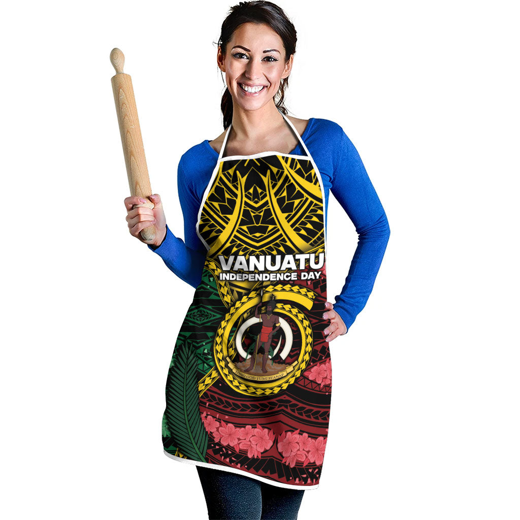 Vanuatu Independence Day Apron Boar Tusk Warrior Tribal Floral Patterns DT05 - Polynesian Pride