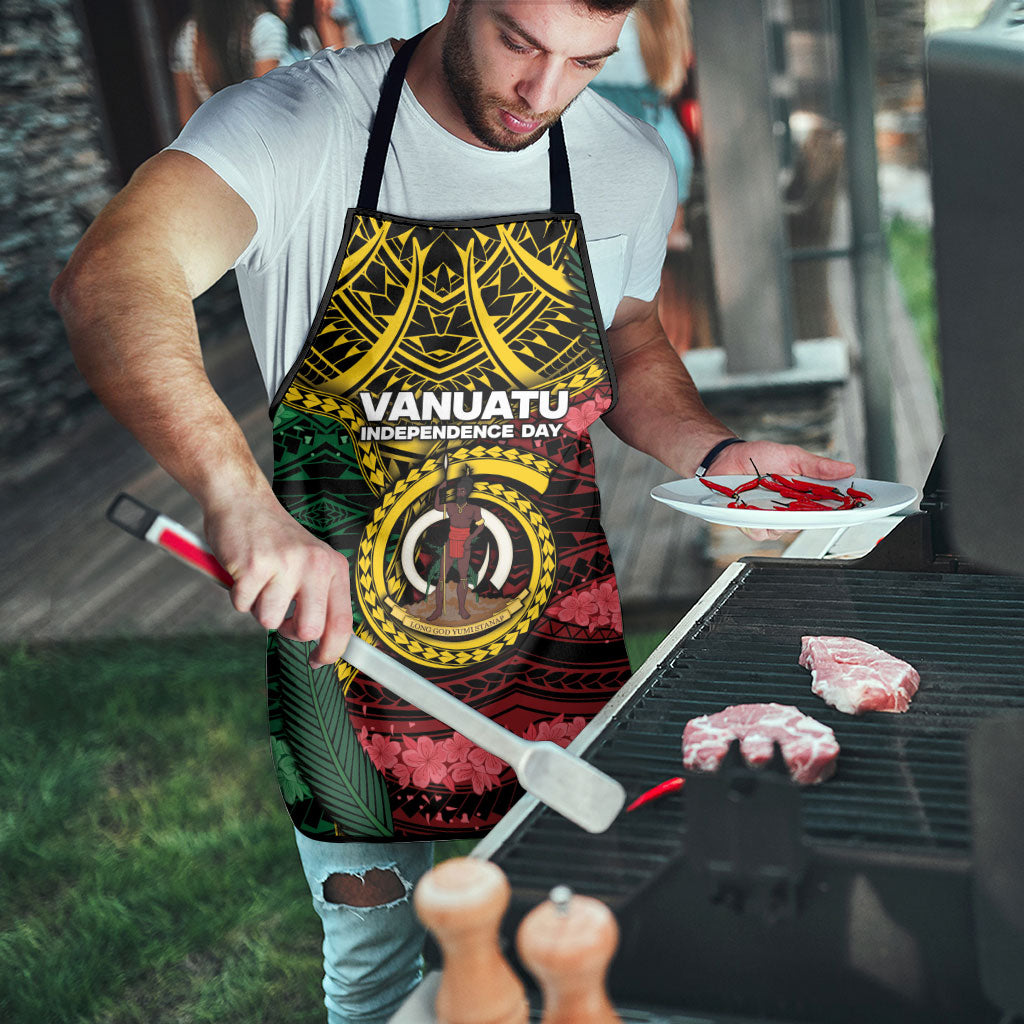 Vanuatu Independence Day Apron Boar Tusk Warrior Tribal Floral Patterns DT05 - Polynesian Pride