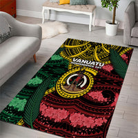 Vanuatu Independence Day Area Rug Boar Tusk Warrior Tribal Floral Patterns DT05 - Polynesian Pride