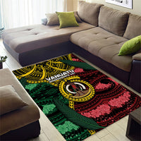 Vanuatu Independence Day Area Rug Boar Tusk Warrior Tribal Floral Patterns DT05 - Polynesian Pride