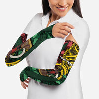 Personalised Vanuatu Independence Day Arm Sleeves Boar Tusk Warrior Tribal Floral Patterns DT05 - Polynesian Pride