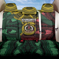 Vanuatu Independence Day Back Car Seat Cover Boar Tusk Warrior Tribal Floral Patterns DT05 One Size Multicolor - Polynesian Pride