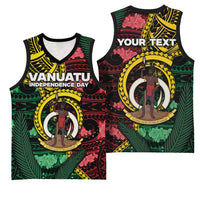 Personalised Vanuatu Independence Day Basketball Jersey Boar Tusk Warrior Tribal Floral Patterns DT05 - Polynesian Pride