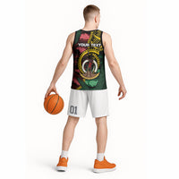 Personalised Vanuatu Independence Day Basketball Jersey Boar Tusk Warrior Tribal Floral Patterns DT05 - Polynesian Pride
