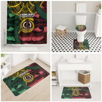 Vanuatu Independence Day Bathroom Set Boar Tusk Warrior Tribal Floral Patterns DT05 - Polynesian Pride