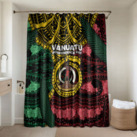 Vanuatu Independence Day Bathroom Set Boar Tusk Warrior Tribal Floral Patterns DT05 Shower Curtain Only Multicolor - Polynesian Pride