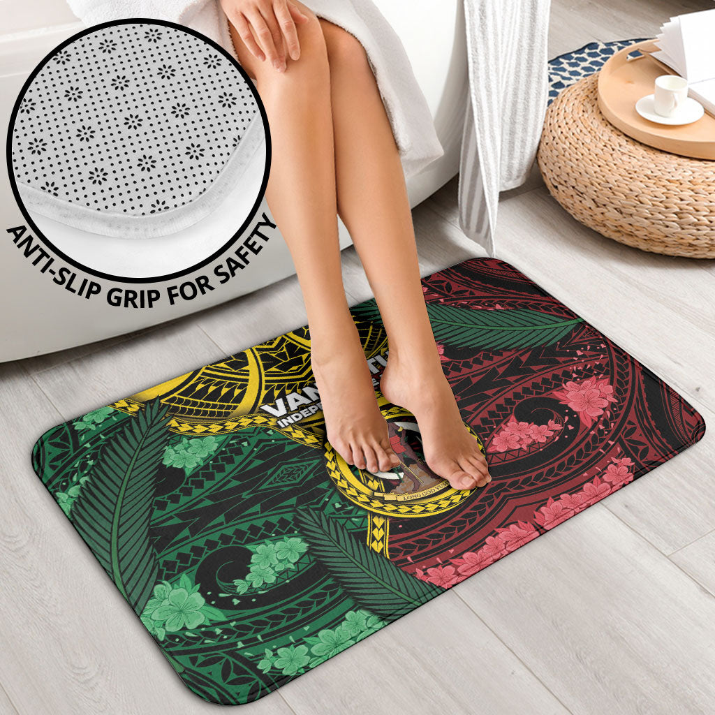 Vanuatu Independence Day Bathroom Set Boar Tusk Warrior Tribal Floral Patterns DT05 - Polynesian Pride