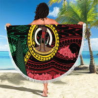 Vanuatu Independence Day Beach Blanket Boar Tusk Warrior Tribal Floral Patterns DT05 - Polynesian Pride
