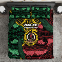 Vanuatu Independence Day Bedding Set Boar Tusk Warrior Tribal Floral Patterns DT05 Multicolor - Polynesian Pride
