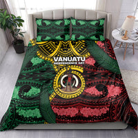 Vanuatu Independence Day Bedding Set Boar Tusk Warrior Tribal Floral Patterns DT05 - Polynesian Pride