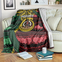 Vanuatu Independence Day Blanket Boar Tusk Warrior Tribal Floral Patterns DT05 Multicolor - Polynesian Pride