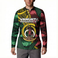 Personalised Vanuatu Independence Day Button Sweatshirt Boar Tusk Warrior Tribal Floral Patterns DT05 - Polynesian Pride