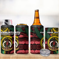 Personalised Vanuatu Independence Day 4 in 1 Can Cooler Tumbler Boar Tusk Warrior Tribal Floral Patterns DT05 - Polynesian Pride