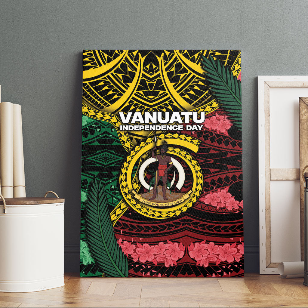 Vanuatu Independence Day Canvas Wall Art Boar Tusk Warrior Tribal Floral Patterns DT05 - Polynesian Pride